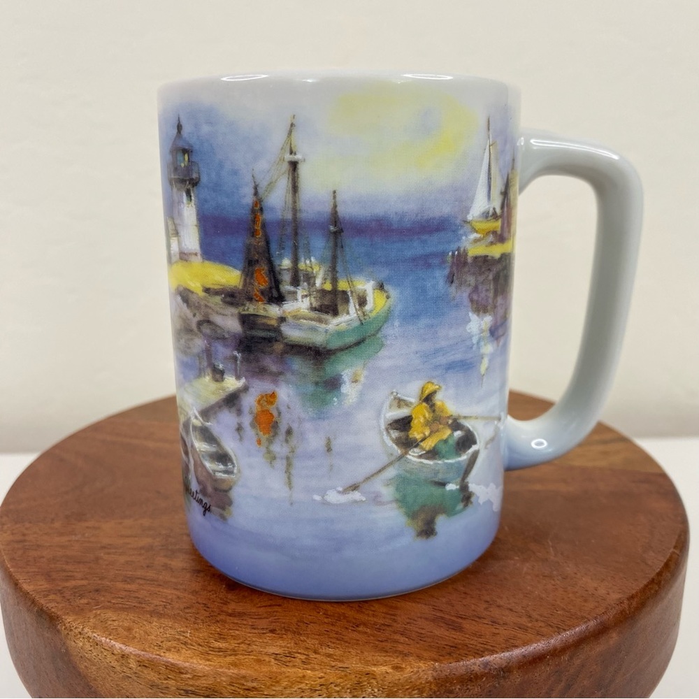 Otagiri Gibson Greetings Lighthouse Sailboat Fisherman Nautical Mug